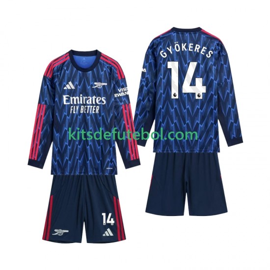 Camisola Arsenal Gyokeres 14 Criança Equipamento alternativo 2025-2026 Mangas Compridas