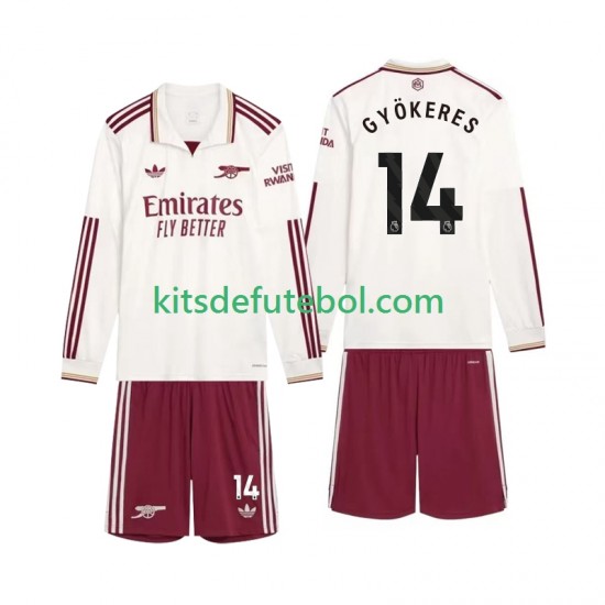 Camisola Arsenal Gyokeres 14 Criança Terceiro equipamento 2025-2026 Mangas Compridas