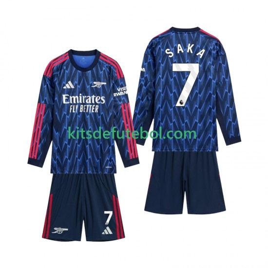 Camisola Arsenal Saka 7 Criança Equipamento alternativo 2025-2026 Mangas Compridas