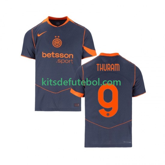 Camisola Inter de Milão Marcus Thuram 9 Homem Terceiro equipamento 2025-2026 Mangas Curtas