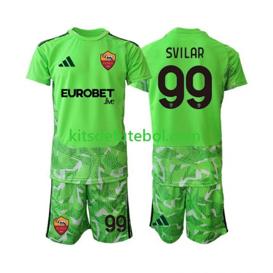 Camisola de Guarda-redes AS Roma Mile Svilar 99 Criança Equipamento principal 2026-2027 Mangas Curtas