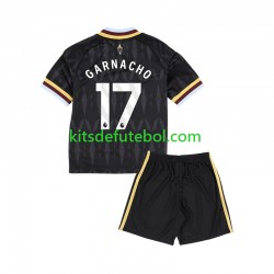 Camisola Aston Villa Alejandro Garnacho 17 Criança Equipamento alternativo 2026-2027 Mangas Curtas