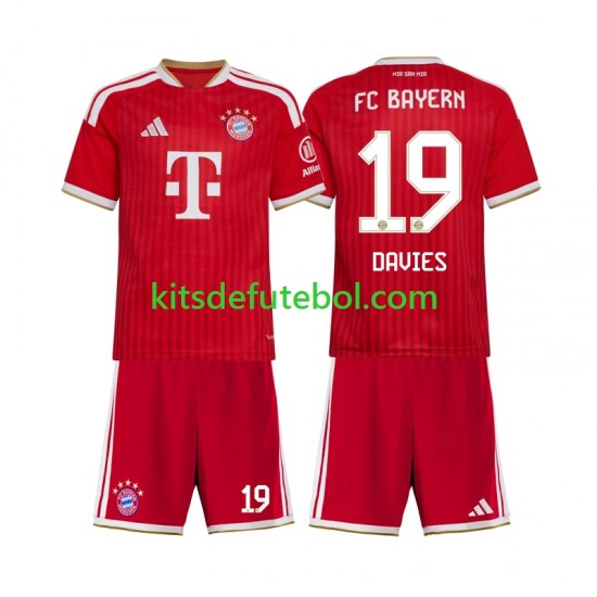 Camisola Bayern de Munique Alphonso Davies 19 Criança Equipamento principal 2026-2027 Mangas Curtas