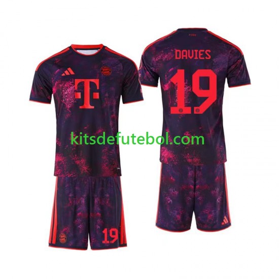 Camisola Bayern de Munique Alphonso Davies 19 Criança Terceiro equipamento 2026-2027 Mangas Curtas