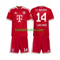 Camisola Bayern de Munique Luis Diaz 14 Criança Equipamento principal 2026-2027 Mangas Curtas