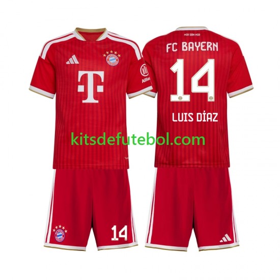 Camisola Bayern de Munique Luis Diaz 14 Criança Equipamento principal 2026-2027 Mangas Curtas