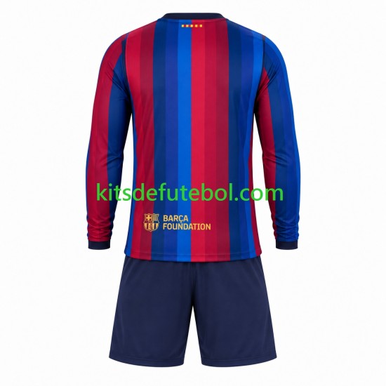 Camisola FC Barcelona Criança Equipamento principal 2026-2027 Mangas Compridas
