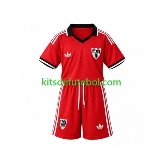 Camisola Retrô Sevilla FC Criança Equipamento principal 2026-2027 Mangas Curtas