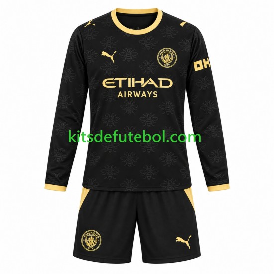 Camisola Manchester City Criança Equipamento alternativo 2026-2027 Mangas Compridas