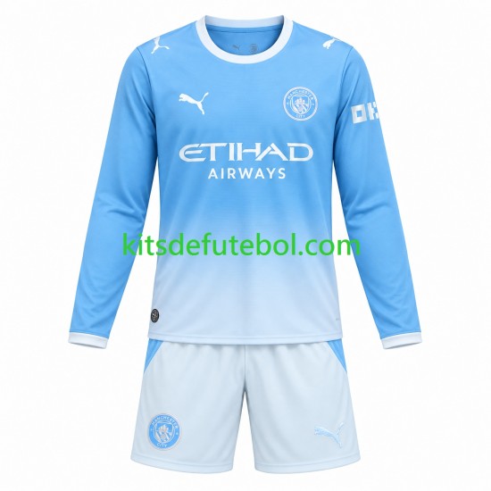 Camisola Manchester City Criança Equipamento principal 2026-2027 Mangas Compridas