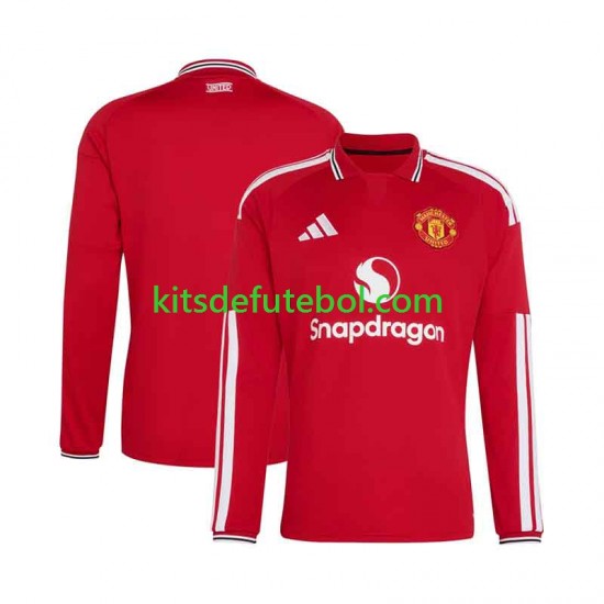 Camisola Manchester United Homem Equipamento principal 2026-2027 Mangas Compridas