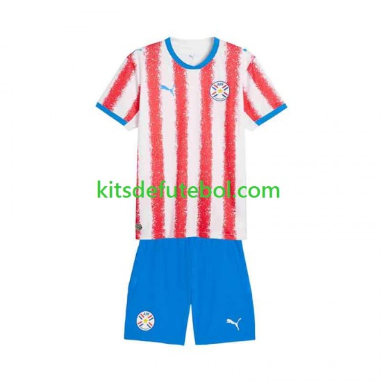 Camisola Seleção da Paraguaia Criança Equipamento principal 2026 Mangas Curtas