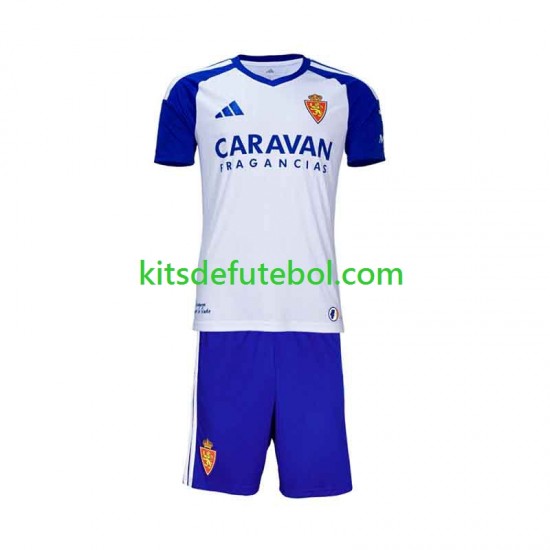 Camisola Real Zaragoza Criança Equipamento principal 2026-2027 Mangas Curtas