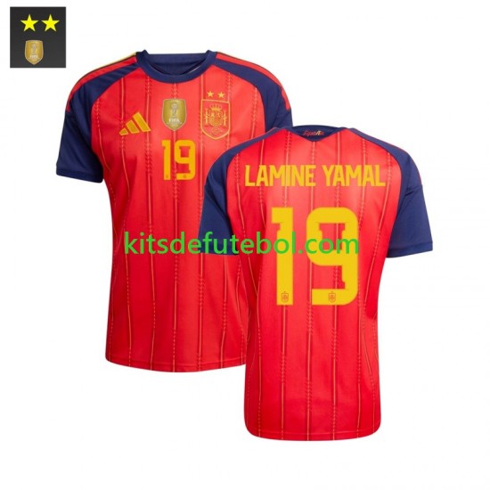 Camisola Seleção da Espanhola Lamine Yamal 19 Homem Equipamento principal 2026-2027 Mangas Curtas