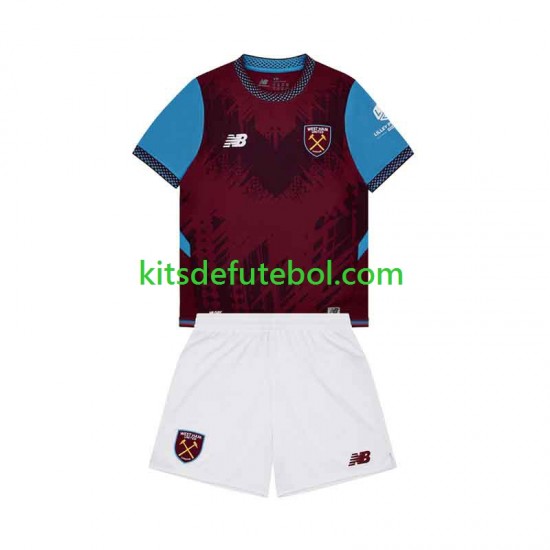 Camisola West Ham United Criança Equipamento principal 2026-2027 Mangas Curtas