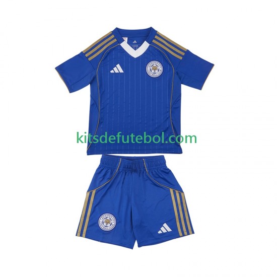 Camisola Leicester City Criança Equipamento principal 2025-2026 Mangas Curtas