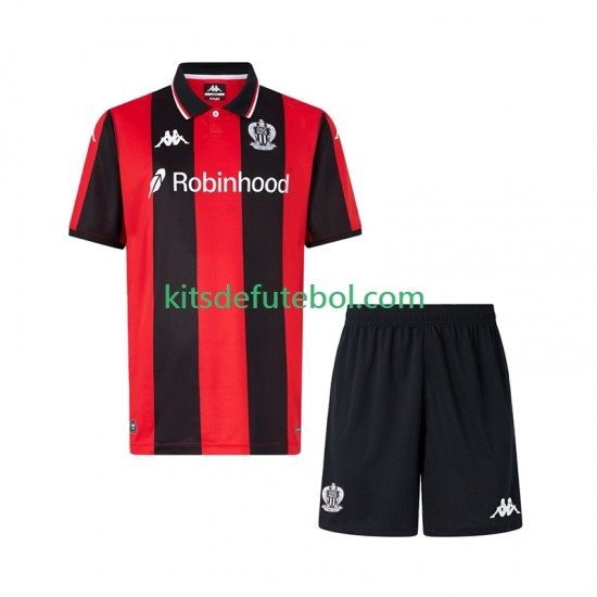 Camisola OGC Nice Criança Equipamento principal 2025-2026 Mangas Curtas