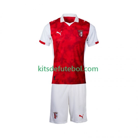 Camisola SC Braga Criança Equipamento principal 2025-2026 Mangas Curtas