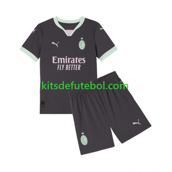 Camisola AC Milan Criança Terceiro equipamento 2024-2025 Mangas Curtas