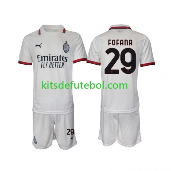 Camisola AC Milan Fofana 29 Criança Equipamento alternativo 2024-2025 Mangas Curtas