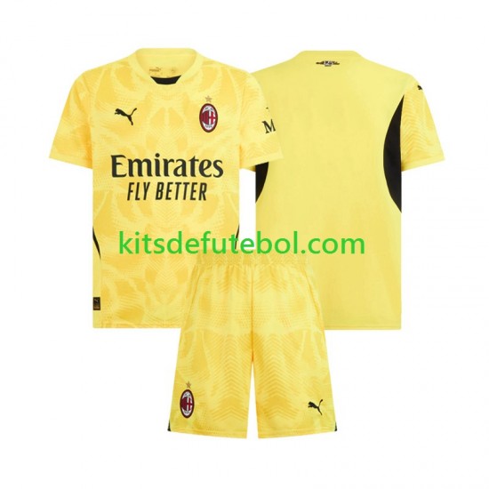 Camisola de Guarda-redes AC Milan Criança Equipamento alternativo 2024-2025 Mangas Curtas
