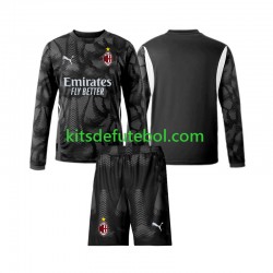 Camisola de Guarda-redes AC Milan Preto Criança Equipamento principal 2024-2025 Mangas Compridas