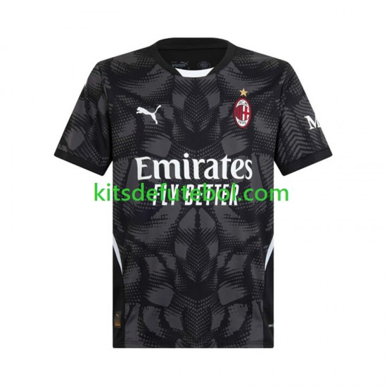 Camisola de Guarda-redes AC Milan Preto Homem Equipamento principal 2024-2025 Mangas Curtas
