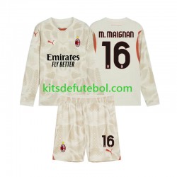 Camisola de Guarda-redes AC Milan Mike Maignan 16 Criança Terceiro equipamento 2024-2025 Mangas Compridas