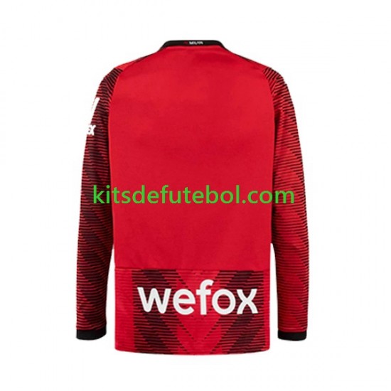 Camisola AC Milan Homem Equipamento principal 2023-2024 Mangas Compridas