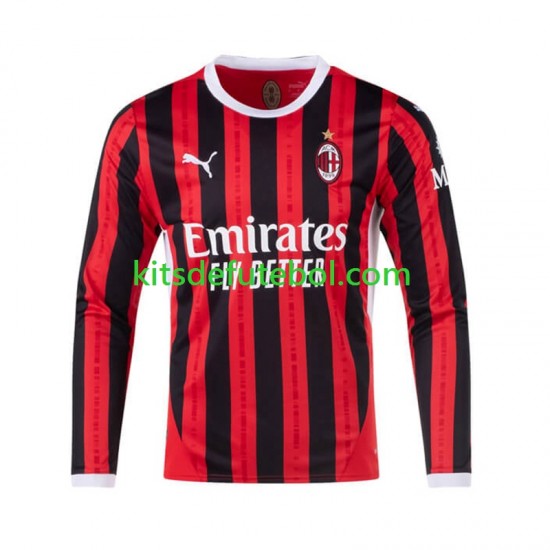 Camisola AC Milan Homem Equipamento principal 2024-2025 Mangas Compridas