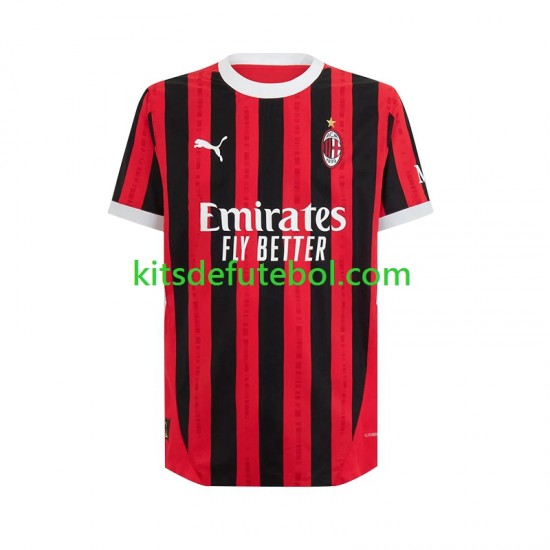 Camisola AC Milan Homem Equipamento principal 2024-2025 Mangas Curtas