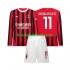 Camisola AC Milan Ibrahimovic 11 Criança Equipamento principal 2024-2025 Mangas Compridas