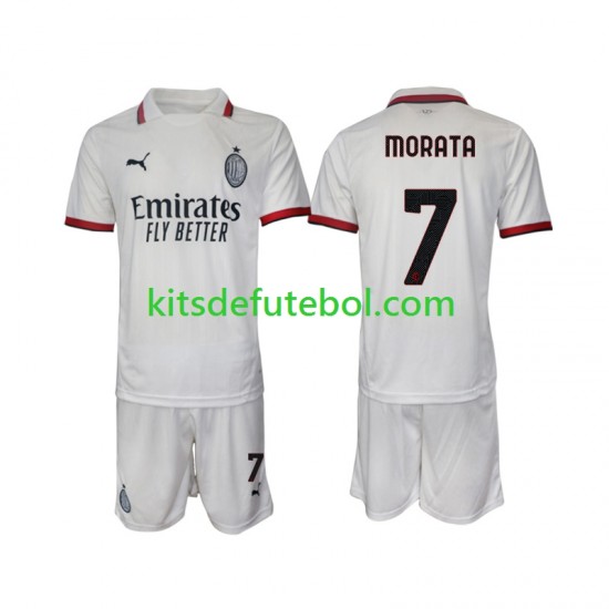 Camisola AC Milan Morata 7 Criança Equipamento alternativo 2024-2025 Mangas Curtas