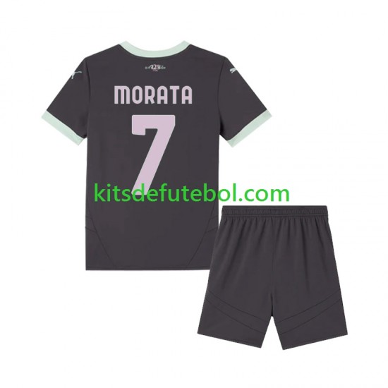 Camisola AC Milan Morata 7 Criança Terceiro equipamento 2024-2025 Mangas Curtas
