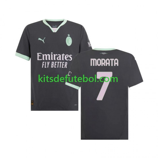 Camisola AC Milan Morata 7 Homem Terceiro equipamento 2024-2025 Mangas Curtas