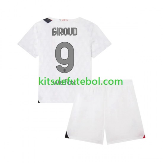 Camisola AC Milan Olivier Giroud 9 Criança Equipamento alternativo 2023-2024 Mangas Curtas