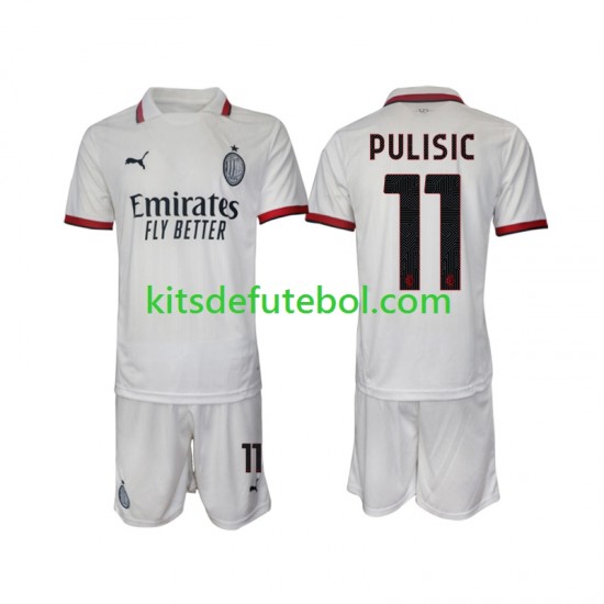 Camisola AC Milan Pulisic 11 Criança Equipamento alternativo 2024-2025 Mangas Curtas