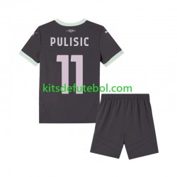 Camisola AC Milan Pulisic 11 Criança Terceiro equipamento 2024-2025 Mangas Curtas