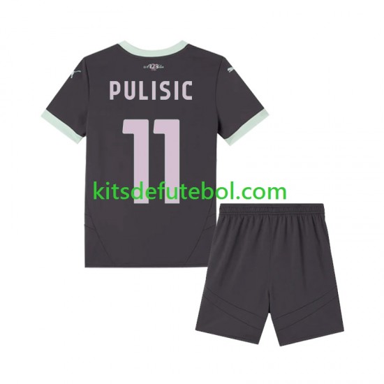 Camisola AC Milan Pulisic 11 Criança Terceiro equipamento 2024-2025 Mangas Curtas