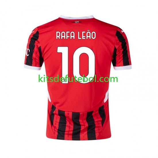 Camisola AC Milan RAFA LEAO 10 Homem Equipamento principal 2024-2025 Mangas Curtas