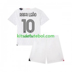 Camisola AC Milan Rafael Leao 10 Criança Equipamento alternativo 2023-2024 Mangas Curtas