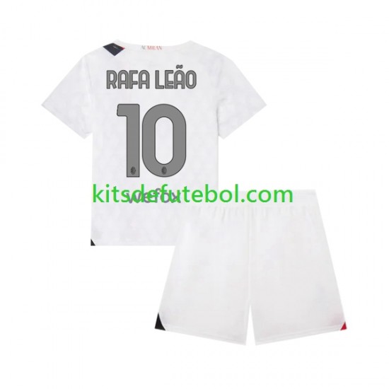 Camisola AC Milan Rafael Leao 10 Criança Equipamento alternativo 2023-2024 Mangas Curtas