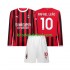 Camisola AC Milan Rafael Leao 10 Criança Equipamento principal 2024-2025 Mangas Compridas