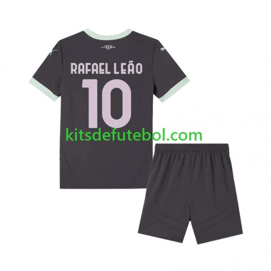 Camisola AC Milan Rafael Leao 10 Criança Terceiro equipamento 2024-2025 Mangas Curtas