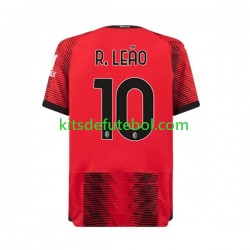 Camisola AC Milan Rafael Leao 10 Homem Equipamento principal 2023-2024 Mangas Curtas