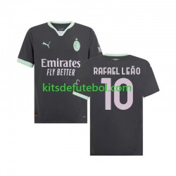Camisola AC Milan Rafael Leao 10 Homem Terceiro equipamento 2024-2025 Mangas Curtas