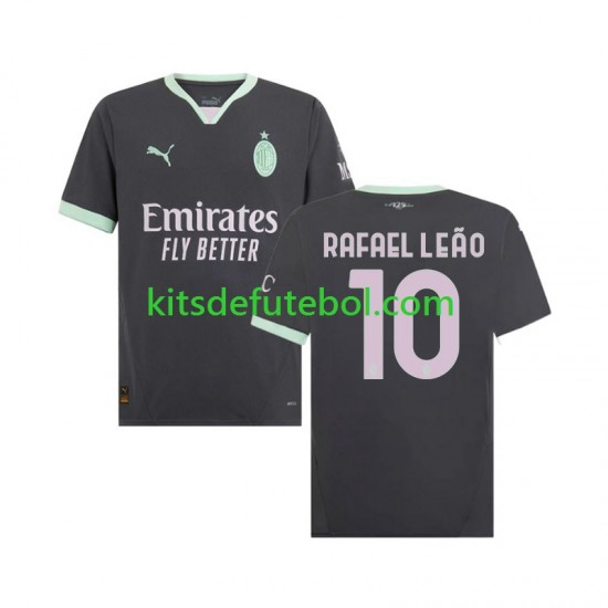 Camisola AC Milan Rafael Leao 10 Homem Terceiro equipamento 2024-2025 Mangas Curtas