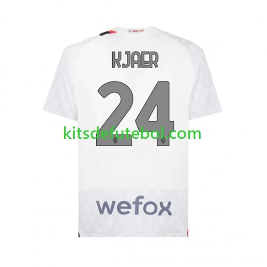 Camisola AC Milan Simon Kjaer 24 Homem Equipamento alternativo 2023-2024 Mangas Curtas