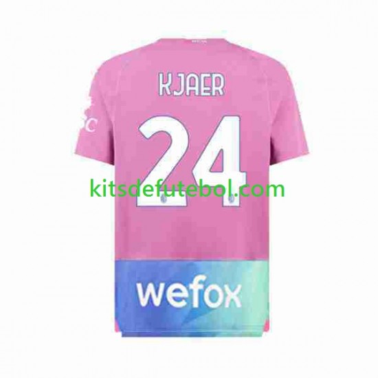Camisola AC Milan Simon Kjaer 24 Homem Terceiro equipamento 2023-2024 Mangas Curtas