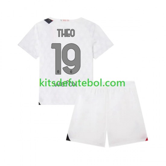Camisola AC Milan Theo 19 Criança Equipamento alternativo 2023-2024 Mangas Curtas